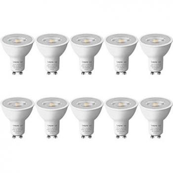 Lepro Bombilla LED GU10, 4.1W 350 lúmen, Bombilla GU10 LED Blanco Cálido 2700K, Lámpara LED GU10, Ángulo de Haz de 36°, Bombillas GU10 Ahorro de Energía Reemplaza Halógenas de 50W, Paquete de 10