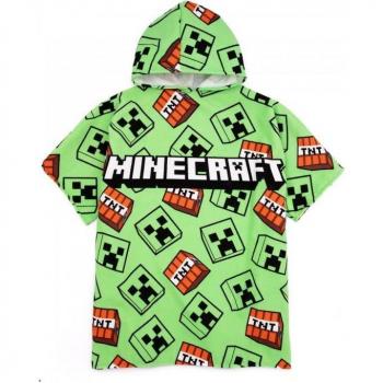 Toalla con capucha Minecraft Creeper para niños, color verde/negro/blanco, talla única