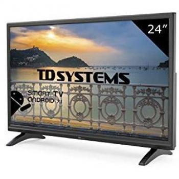 TD Systems K24DLM8HS - Televisor Led 24 Pulgadas HD Smart, resolución 1366 x 768, 2X HDMI, VGA, 2X USB, Smart TV.
