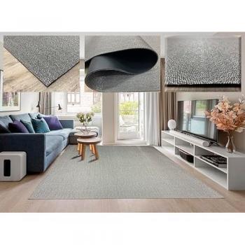 Alfombra Vinílica Resistente Tadi & Imperio 1979 - Gris Plata 200x350 cm