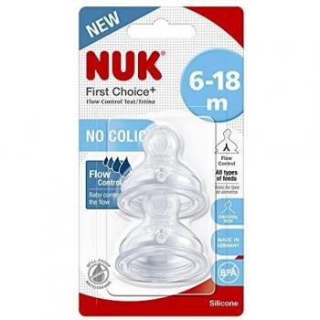 Tetina Silicona First Choice FLOW CONTROL Y 6-18m, talla M. Nuk
