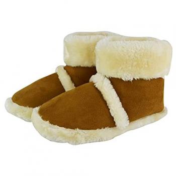 Men's Soft Cushioned Memory Foam Ankle Booties Slippers with Fluffy Collar