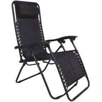 Tumbona Reclinable Negra 110x65x90 cm