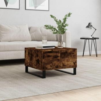 Mesa de centro de roble ahumado 55x55x36,5 cm madera multicapa Vidaxl Marrón