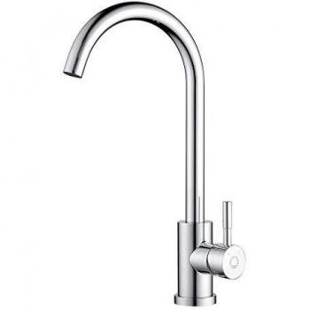 CECIPA Grifos Cocina, Grifo lavabo Giratorio 360° Acero Inoxidable 304 con Aireador Extraíble Grifos de Fregadero Monomando para Agua Caliente y Fría Cromado
