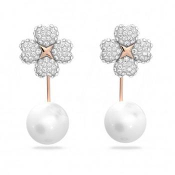 Swarovski Latisha Earring Jackets, Gray, White, Rose Gold, Female, Size: ONE SIZE