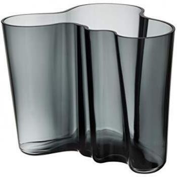 Iittala Alvar Aalto - Jarrón, Cristal, Gris, 19 x 20 x 16 cm