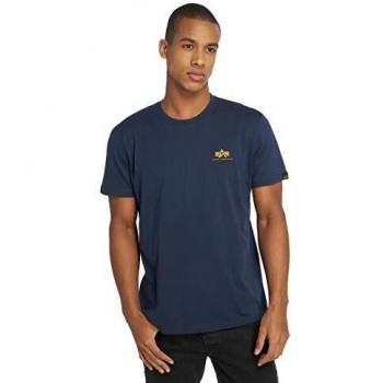 Alpha Industries Basic Small Logo Short Sleeve T-Shirt for Men - Variety of Colors and Sizes
