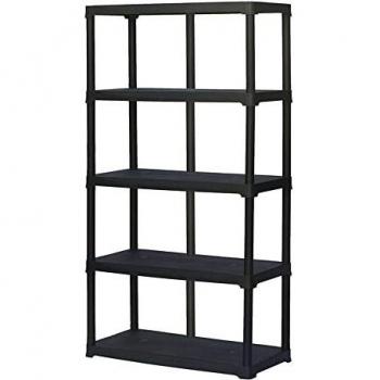 Art Plast T100/5 plástico en Polipropileno 1000x450x h 1760 mm, Negro, 100 ancho / 5 estantes