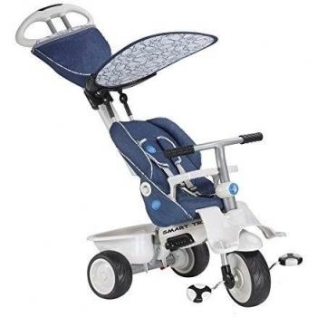 Inteligente Trike 191-2700 Triciclo reclinable / Cochecito 4-en-1 Azul / Blanco