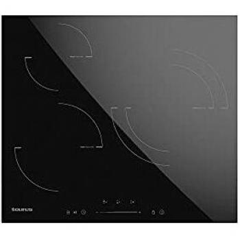 Taurus I603MT - Placa de inducción, 7400W, 3 zonas de calentamiento, zona XXL, 9 niveles potencia, control táctil independiente, tres boosters, temporizador hasta 99 min, bloqueo infantil, negro