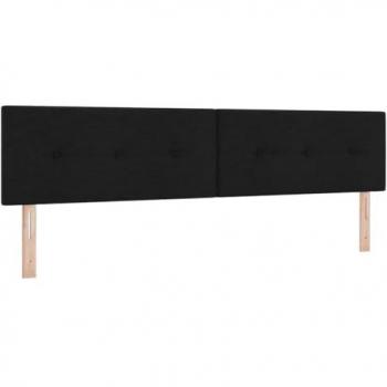 Cabecera LED con Luz de Tira Negra 200 cm Tela Acolchada