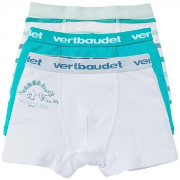 VERTBAUDET Lote de 3 Boxers Stretch niño Verde Medio Bicolor 3A