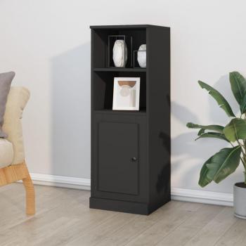 Aparador alto negro de madera contrachapada 36x35,5x103,5 cm