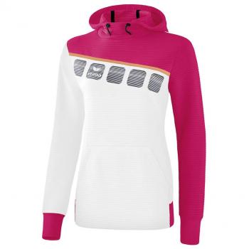 Erima Women's 5-C Hoodie White / Love Rose / Peach