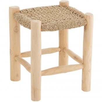Taburete de madera de teca natural 45 cm Tim