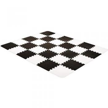 Kinderkraft Manta Juegos Bebé LUNO, Alfombra Puzzle de Espuma, Blanco/Negro