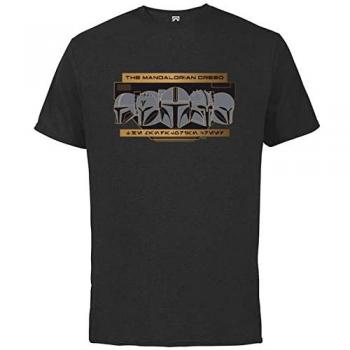 Camiseta Unisex de Manga Corta Negra The Mandalorian con Diseño de Cascos - Talla XL