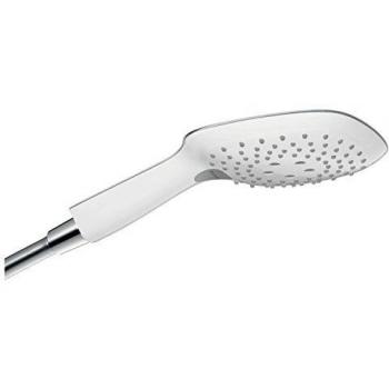 Hansgrohe 26551400 Raindance Select E 150 ducha de mano, 3 tipos de chorro, ahorro de agua, blanco/cromo
