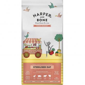 Harper & Bone Sterilised Fresh Market Pienso para Gatos Adultos Esterilizados con Diversas Carnes (Pato, Cerdo Ibérico, Cordero y Pavo) - 5kg