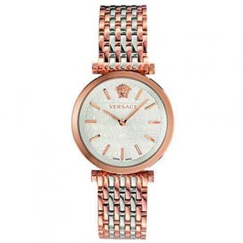 Ladies Versace V-Twist Silver Rosegold Steel Watch