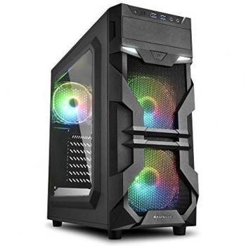 Sharkoon VG7-W RGB - Caja de Ordenador, PC Gaming, Semitorre ATX, Negro