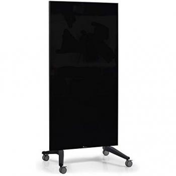 Tablero de vidrio móvil Legamaster 90 x 175 cm, magnético, negro, doble cara con ruedas