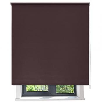 Estor Opaco Enrollable DALINA Textil 140x200cm, Persiana Blackout para Puertas y Ventanas, color Marrón, incluye kits de montaje, tamaño de la tela 136x195cm, ideal para hogar y