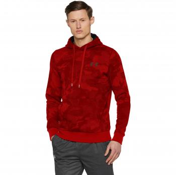 Under Armour Rival Fitted Printed Hoodie Sudadera, Hombre, Rojo