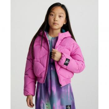 Calvin Klein Chaqueta Acolchada de Niña Rosa con Capucha