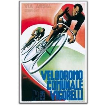 Artopweb Panel Decorativo con Diseño Boccasile Velodromo Comunale Vigorelli, Madera, Multicolor, 76x3x50 cm