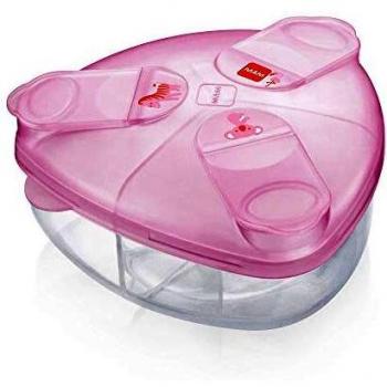 Instrucciones en lengua extranjera - MAM Babyartikel 99043422 - Caja para leche en polvo, color rosa