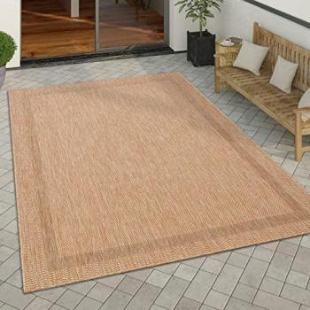 Alfombra Interior y Exterior Balcón Terraza Cocina Moderna Dibujo Geométrico Motivo Abstract Beige, 120x160 cm - Paco Home