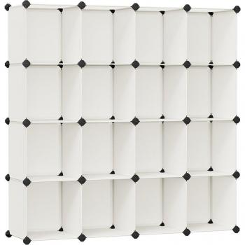Zapatero modular apilable, organizador de 16 cubos de plástico, 153x31x153 cm, diseño espacioso y versátil
