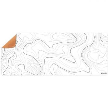 Alfombrilla de Ratón Phoenix Stratos Blanca 90 x 40 cm con Base de Corcho y Superficie de Cuero PU