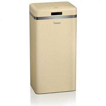 Cubo de Basura Retro Sensor Automático 45 Litros Metálico Crema