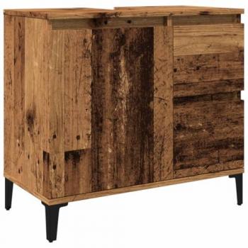 Armario de lavabo baño madera ingeniería envejecida 65x33x60 cm