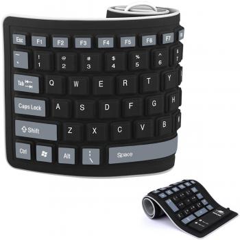 Teclado plegable de silicona Teclado flexible Teclado de gel de sílice suave enrollable a prueba de agua