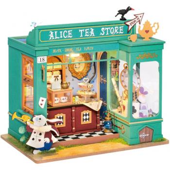 Alice's Tea Store DIY Miniature House Kit with LED Lighting