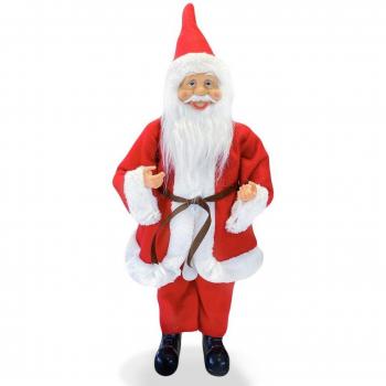 Adorno Navideño Papá Noel Vestido Rojo 50H cm con Mini Luces