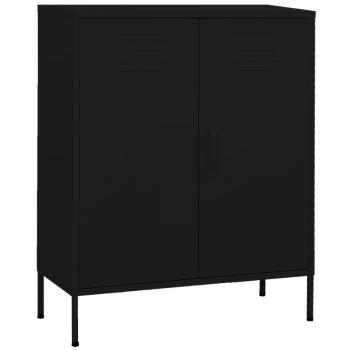 Gabinete de almacenamiento en acero negro 80x35x101,5 cm