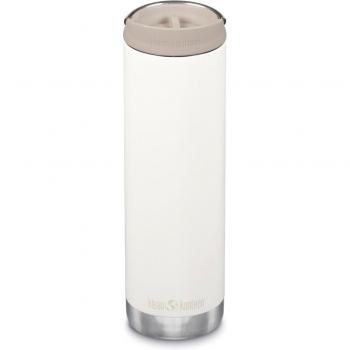 Botella térmica Klean Kanteen Insulated TKWide 20oz (592 ml) con tapón Café Cap, color blanco