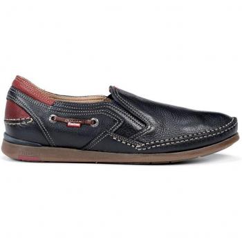 Mocasines Fluchos Modelo 9883f en piel azul marino para hombre
