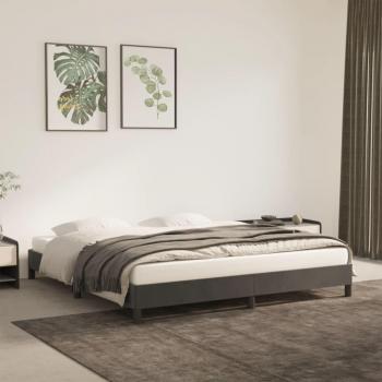 Cama de terciopelo gris oscuro 160x200 cm