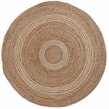 Kave Home - Alfombra Saht Redonda Ø 100 cm de Yute Natural