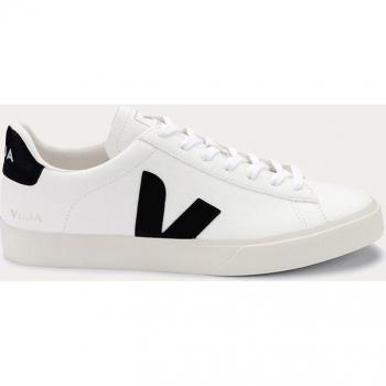 Veja Women's Campo Sneakers in White/Black, Size UK 2