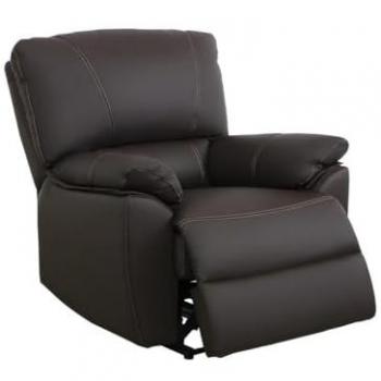Sillón relax eléctrico de piel MARCIS - Marrón - 5 plazas - Clásico