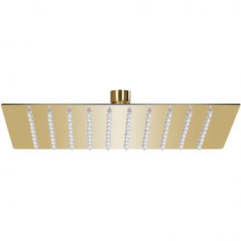 Cabezal de ducha de lluvia de acero inoxidable 20x20cm cuadrado dorado