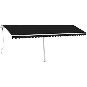 Toldo automático con LED y sensor de viento gris antracita 600x300 cm