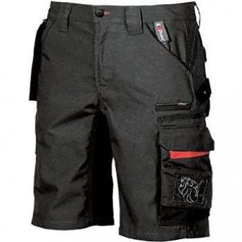 Pantalones cortos de trabajo U-Power Start - Negro, tipo cargo para hombre, medio pantalón ajustado, con cierre de botones, bolsillos múltiples grandes, tejido de algodón elástico, ropa de abrigo cómoda